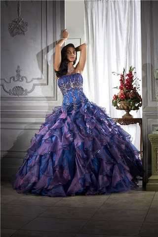Traum Brautkleid Ballkleid Abendkleid in Dunkelila Gr34 bis Gr.58 von modekarusell